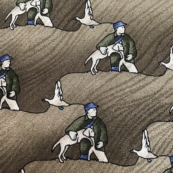 American Lifestyle Made In USA 100% Silk Duck Hunter Hunting Dog Neck Tie - Picture 4 of 10